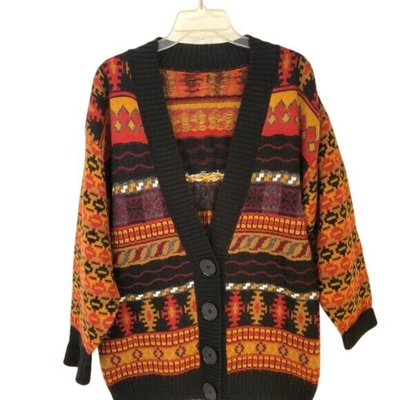 Colorful Western Knit Cardigan Women's Size Large - Picture 3 of 3